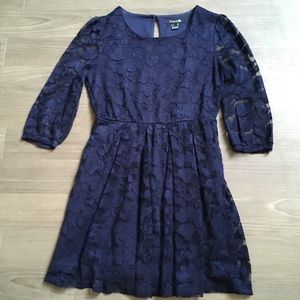💙HP💙 Navy Lace 3/4 Sleeve Dress, Forever21
